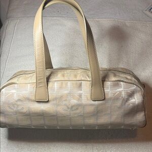 Chanel Hand Bag New Travel Line Beige Nylon